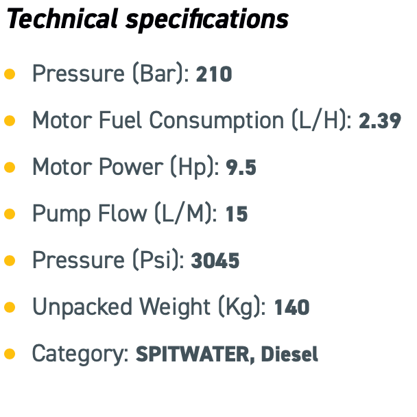 Spitwater Diesel Pressure Cleaner (3045 PSI at 15 PSI)