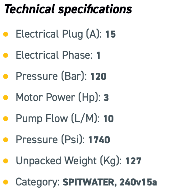 Spitwater Hot Water Electric Pressure Cleaner (1740 PSI at 10 LPM)