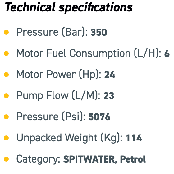 Spitwater Petrol Base Plater Pressure Cleaner (5076 PSI at 23 LPM)